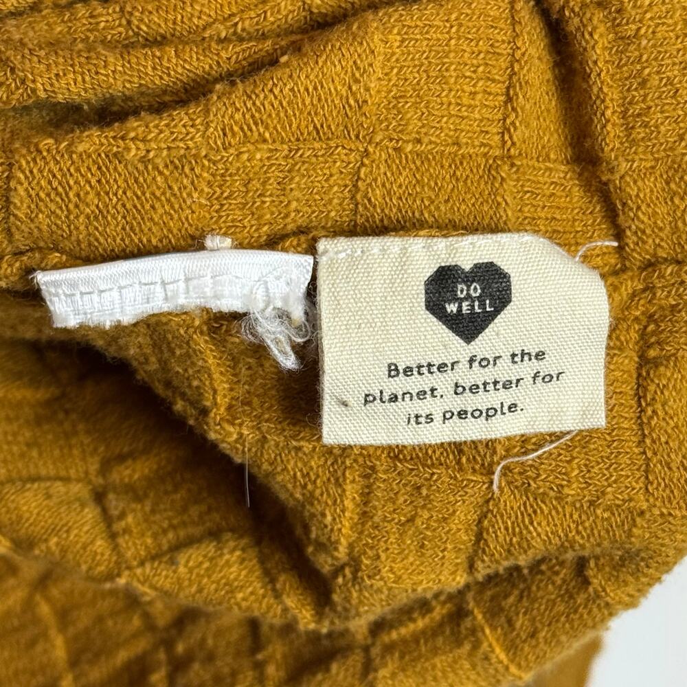 Madewell Checkered Knit Button Down Cardigan Mustard Yellow Women’s Size XL - Picture 7 of 9